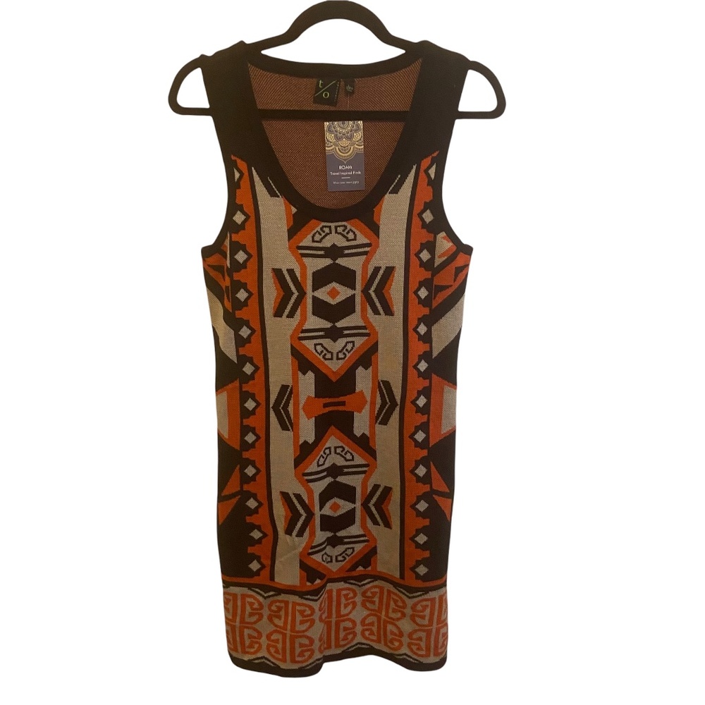 T/O Sweaters Geometric Print BodyCon Dress